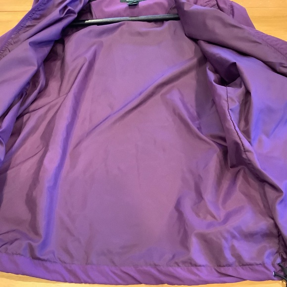LL Bean Womens Full Zip Windbreaker Jacket Size Large Purple Packable Hood OTL43 - Picture 10 of 14